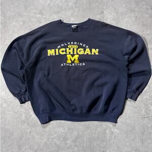 90s Vintage Michigan Wolverines Navy Crewneck Size XXL